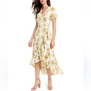 Layden NWT womans Goldie floral boho wrap midi Dress size L